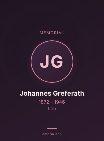 Memorial portrait of Johannes Greferath