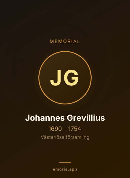 Memorial portrait of Johannes Grevillius