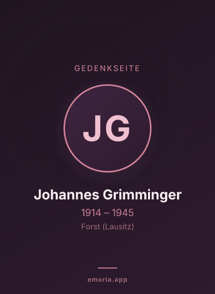 Gedenkportrait von Johannes Grimminger