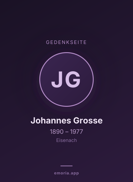 Gedenkportrait von Johannes Grosse