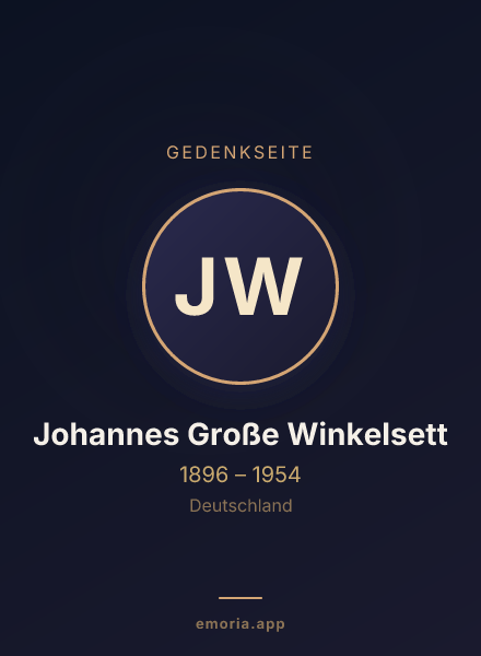 Gedenkportrait von Johannes Große Winkelsett