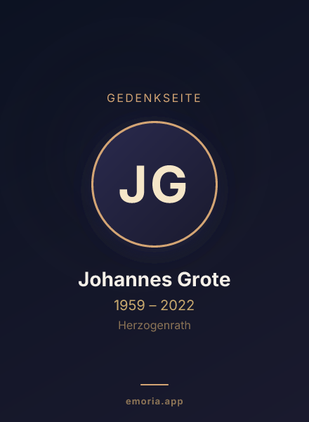 Gedenkportrait von Johannes Grote