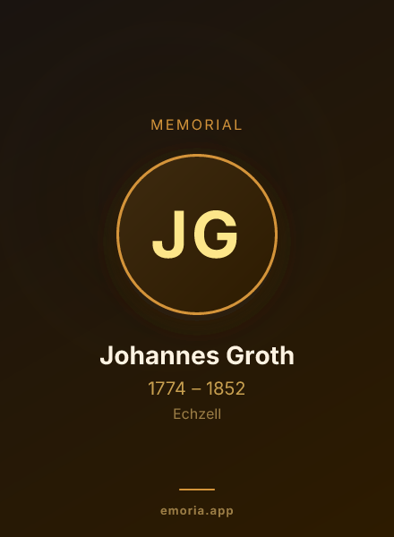 Memorial portrait of Johannes Groth