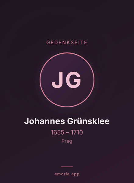 Gedenkportrait von Johannes Grünsklee