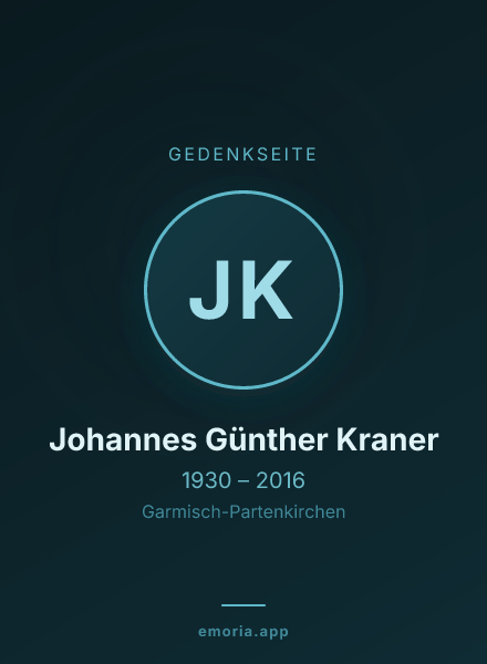 Gedenkportrait von Johannes Günther Kraner