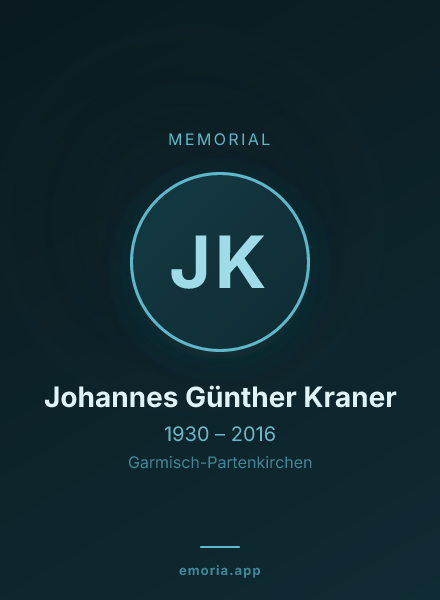Memorial portrait of Johannes Günther Kraner