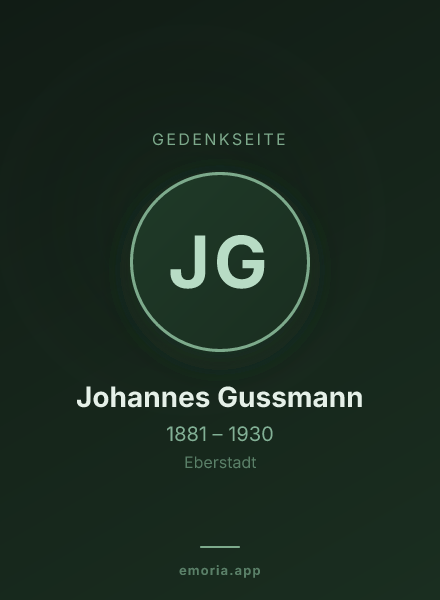 Gedenkportrait von Johannes Gussmann