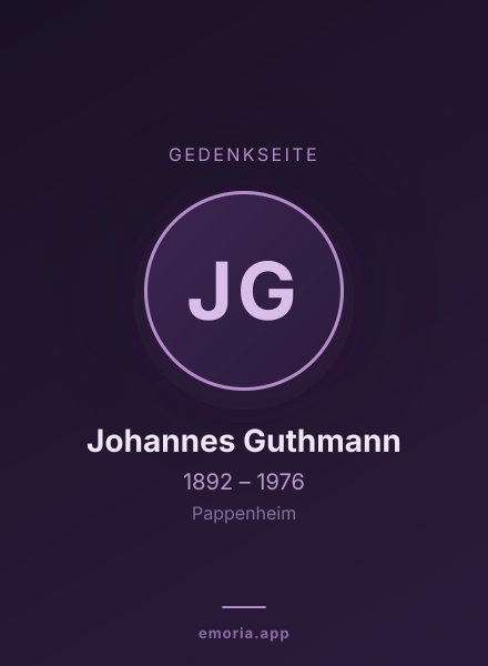 Gedenkportrait von Johannes Guthmann