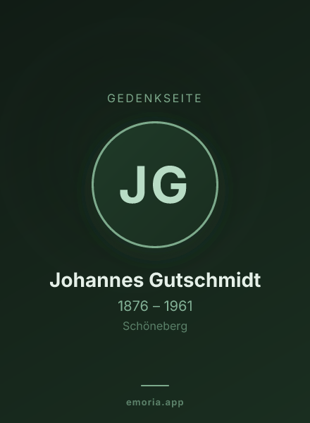 Gedenkportrait von Johannes Gutschmidt