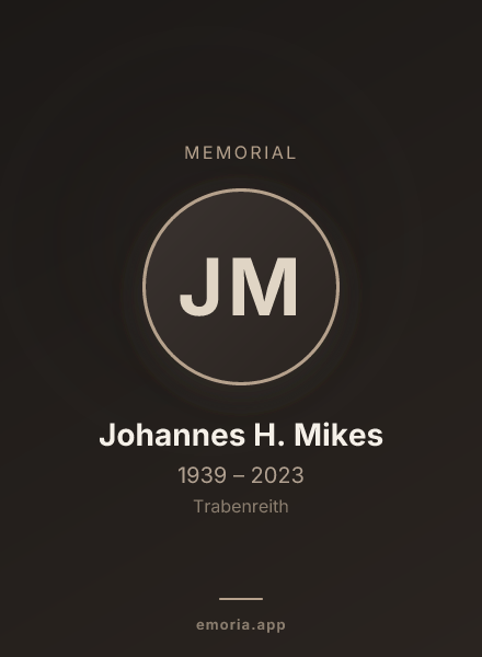 Memorial portrait of Johannes H. Mikes