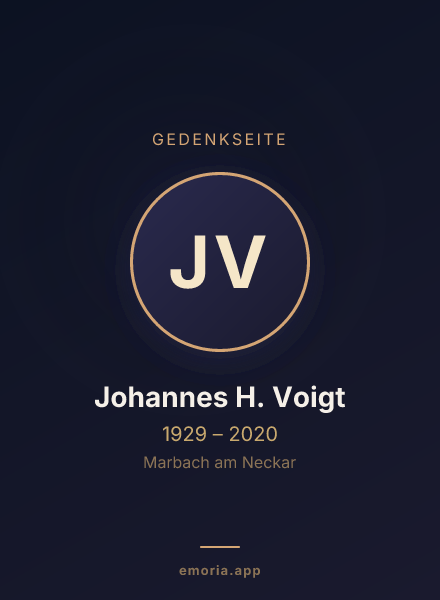 Gedenkportrait von Johannes H. Voigt