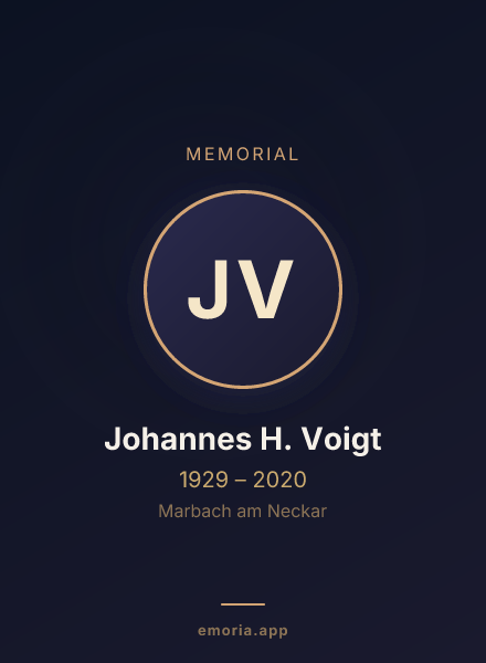 Memorial portrait of Johannes H. Voigt