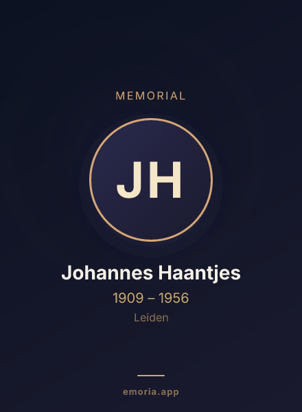 Memorial portrait of Johannes Haantjes