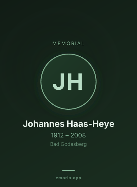 Memorial portrait of Johannes Haas-Heye