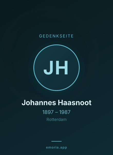 Gedenkportrait von Johannes Haasnoot