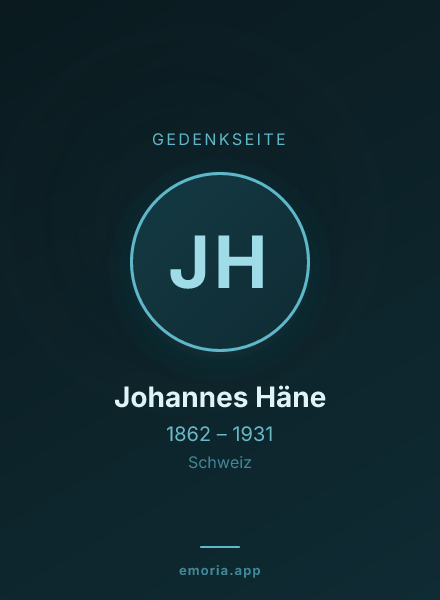 Gedenkportrait von Johannes Häne