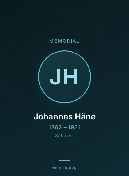 Memorial portrait of Johannes Häne