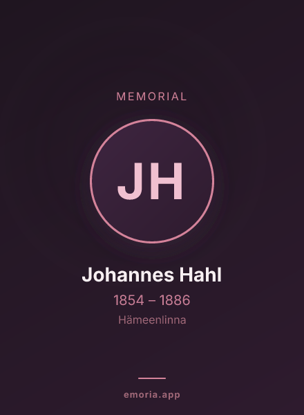 Memorial portrait of Johannes Hahl