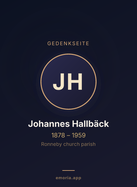 Gedenkportrait von Johannes Hallbäck