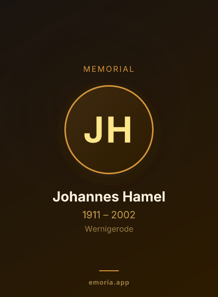 Memorial portrait of Johannes Hamel