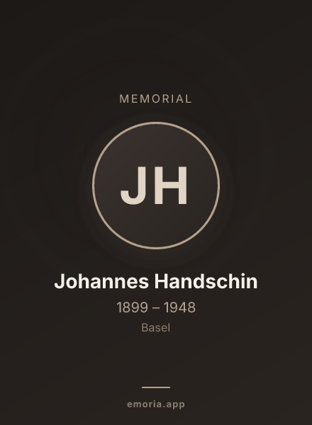 Memorial portrait of Johannes Handschin
