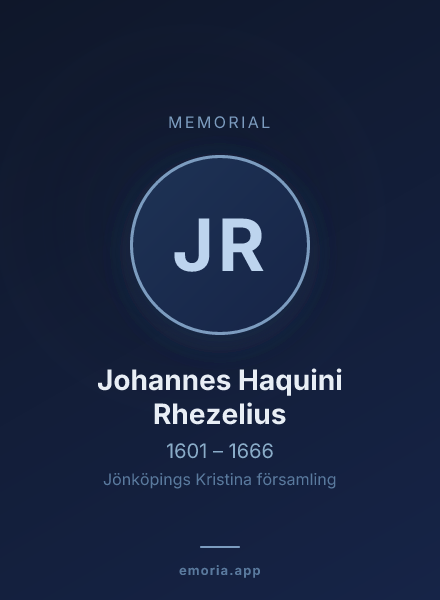 Memorial portrait of Johannes Haquini Rhezelius