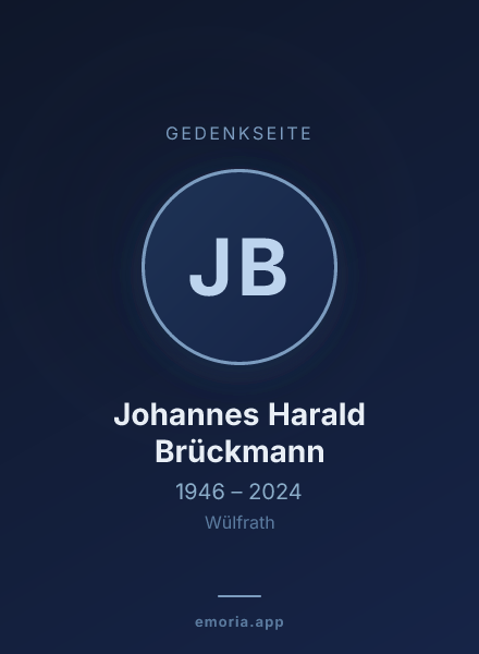 Gedenkportrait von Johannes Harald Brückmann