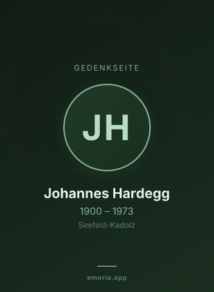 Gedenkportrait von Johannes Hardegg