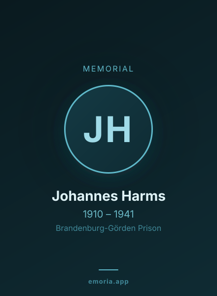 Memorial portrait of Johannes Harms