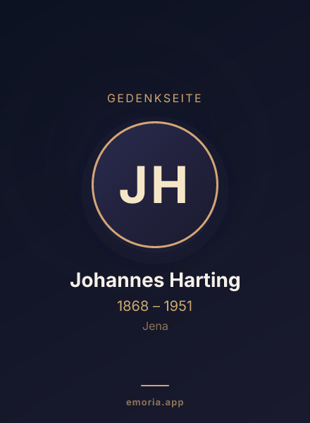 Gedenkportrait von Johannes Harting