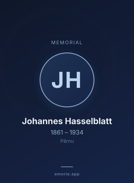 Memorial portrait of Johannes Hasselblatt