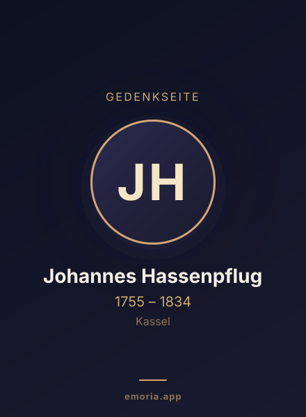 Gedenkportrait von Johannes Hassenpflug