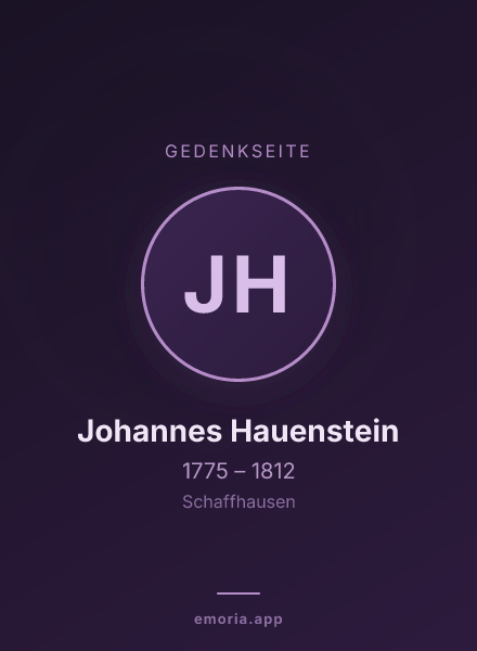 Gedenkportrait von Johannes Hauenstein