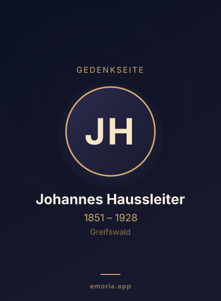 Gedenkportrait von Johannes Haussleiter