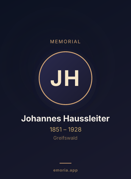 Memorial portrait of Johannes Haussleiter