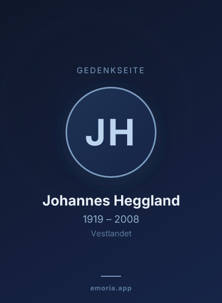 Gedenkportrait von Johannes Heggland