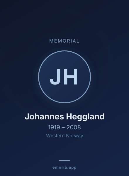 Memorial portrait of Johannes Heggland