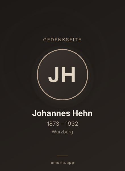 Gedenkportrait von Johannes Hehn