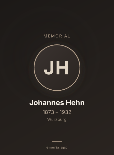 Memorial portrait of Johannes Hehn