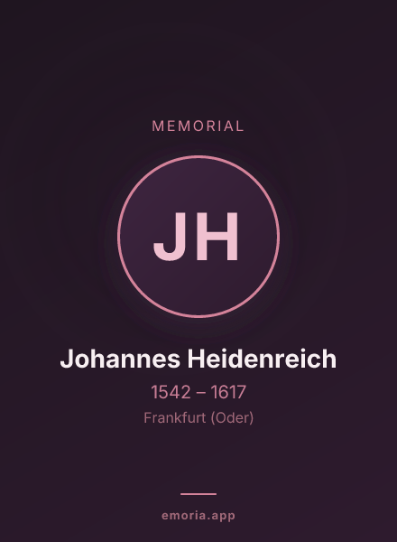Memorial portrait of Johannes Heidenreich