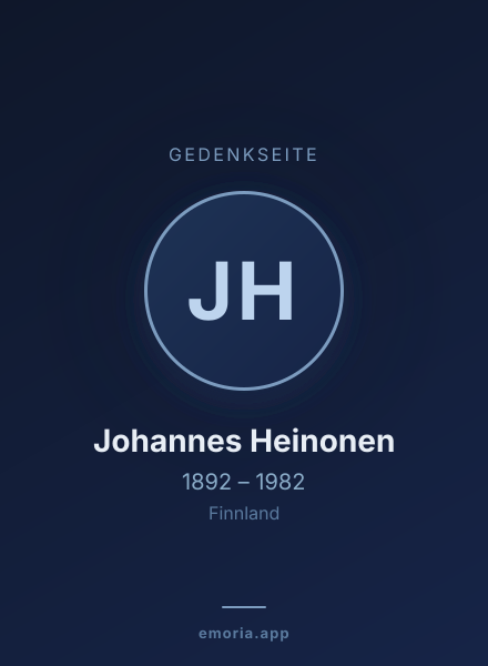 Gedenkportrait von Johannes Heinonen