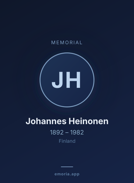 Memorial portrait of Johannes Heinonen
