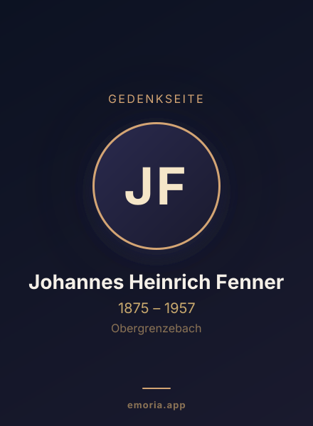 Gedenkportrait von Johannes Heinrich Fenner