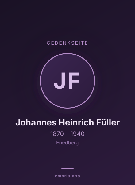 Gedenkportrait von Johannes Heinrich Füller