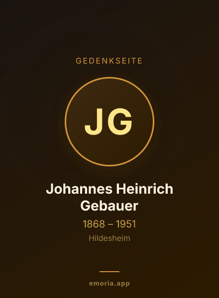 Gedenkportrait von Johannes Heinrich Gebauer