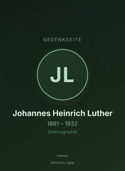 Gedenkportrait von Johannes Heinrich Luther