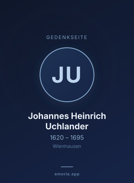 Gedenkportrait von Johannes Heinrich Uchlander
