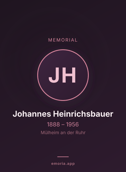 Memorial portrait of Johannes Heinrichsbauer
