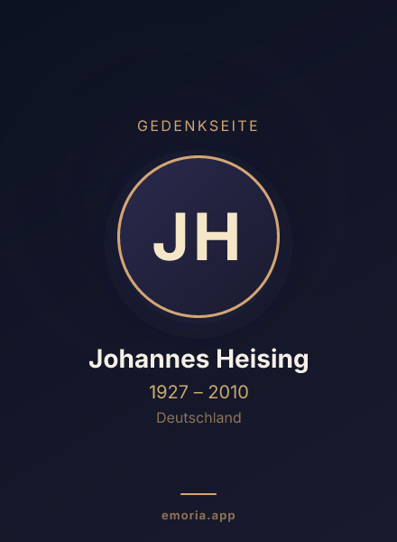 Gedenkportrait von Johannes Heising