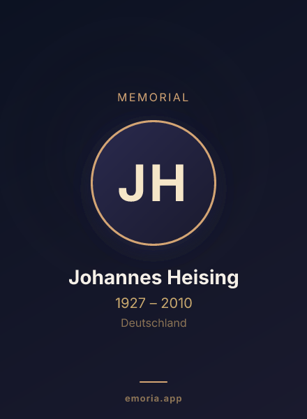 Memorial portrait of Johannes Heising